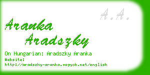 aranka aradszky business card